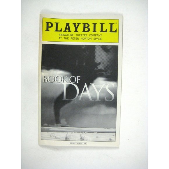 Book of Days Playbill 2002 Signature Theatre Hope Chernov Tuck Milligan Haynie - Picture 1 of 6
